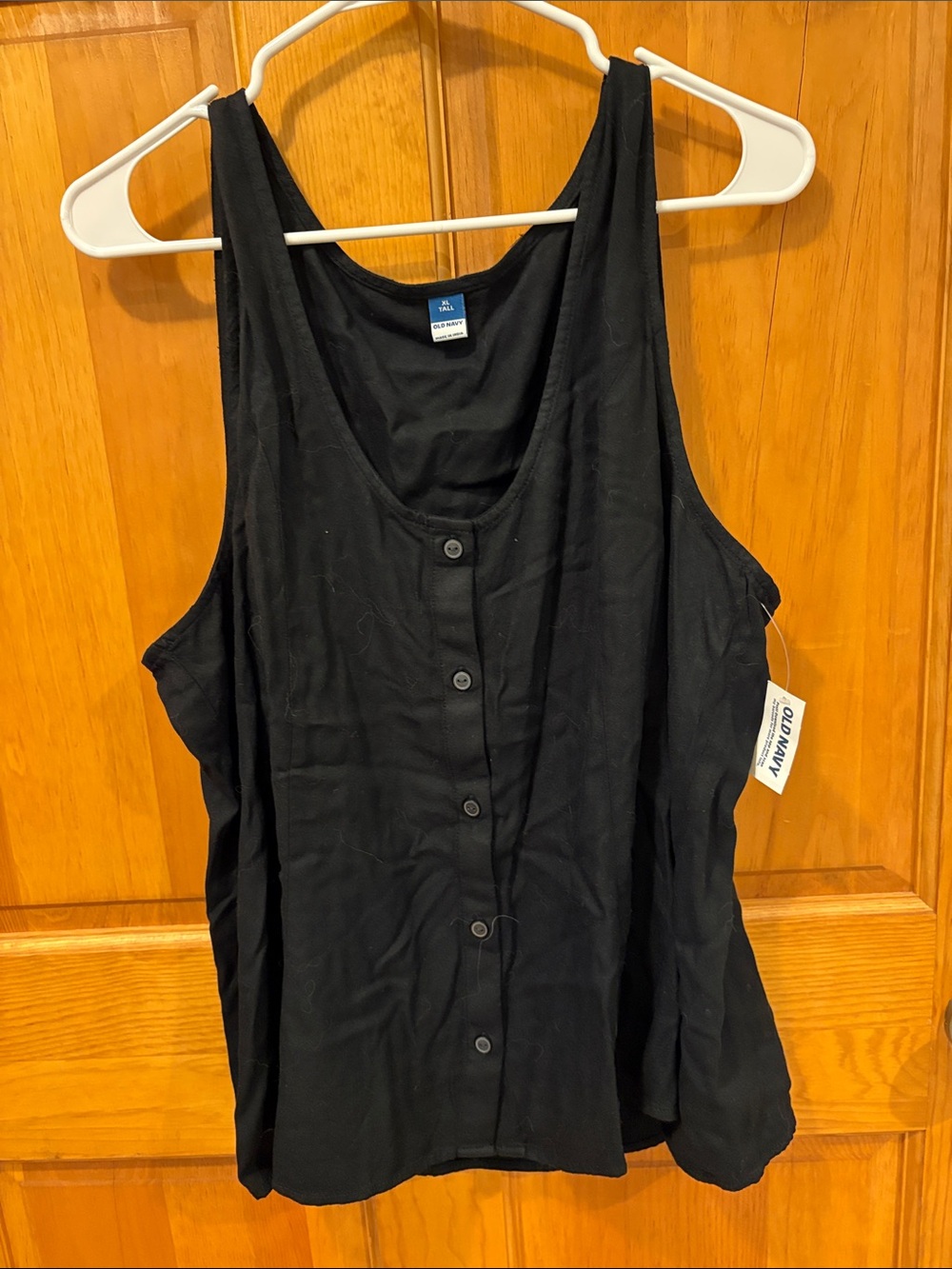 Old Navy Black Button-Front Sleeveless Tank